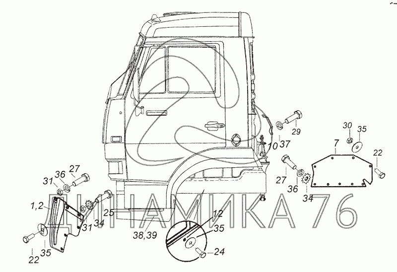 Кабина камаз 65115 схема