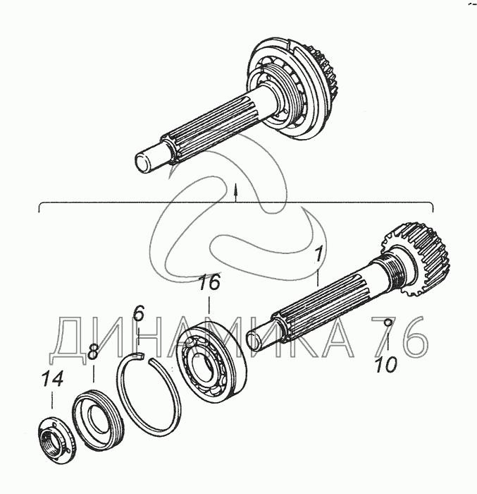 Первичный вал кпп камаз 154 схема