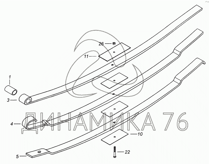 Рессора передняя камаз 65115 11 листов схема