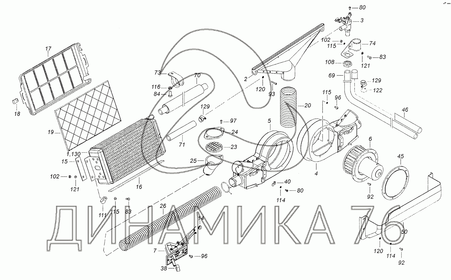 Вентиляция и отопление на Камаз купить по низкой цене КамТех