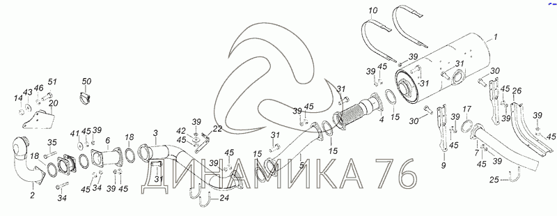 Выхлопная система камаз евро 1 схема