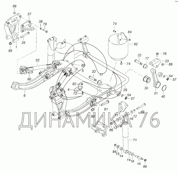 Задний стабилизатор камаз 5490 на схеме