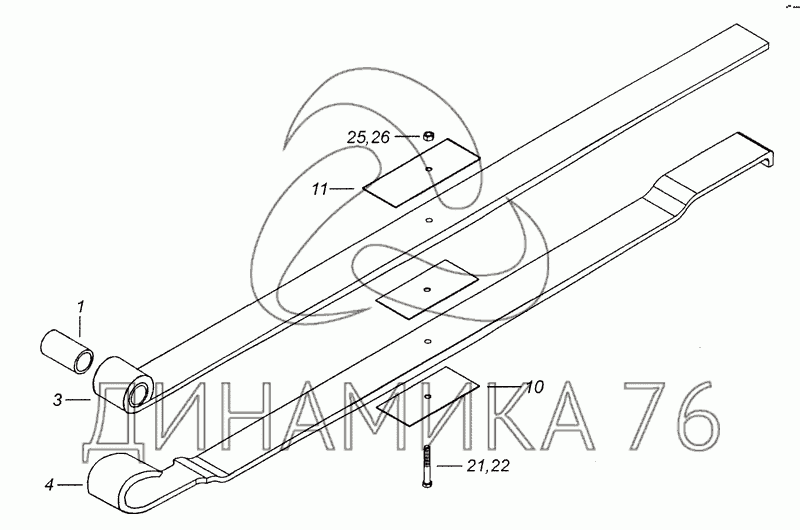 Рессора задняя камаз 4308 схема