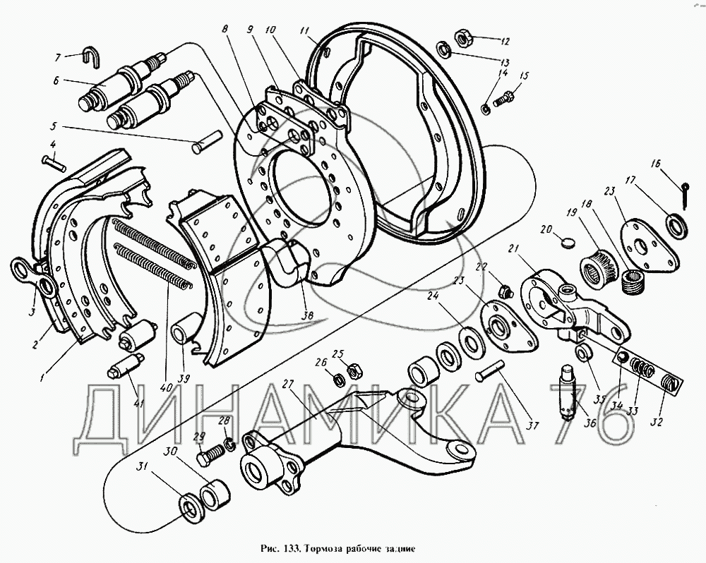 КАМАЗ 4310 колодки задние тормозные