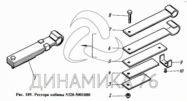Рессора камаз 6520 задняя 13 листов схема