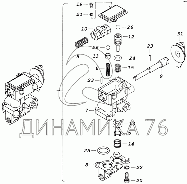 Дифференциал раздаточной коробки 43114 ( 43 зубьев ) / ПАО КамАЗ 43114-1802152