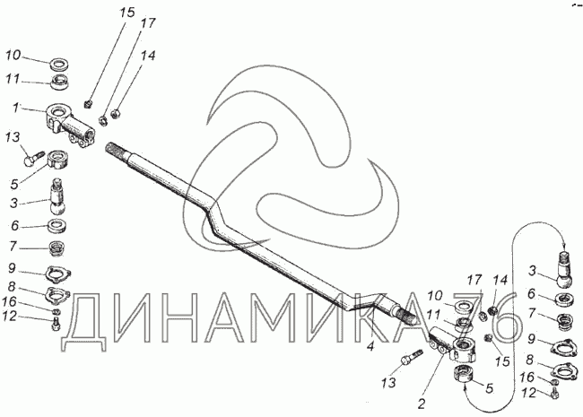 Как снять поперечную рулевую тягу камаз 43118