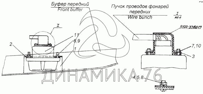 Крепление задних фонарей камаз