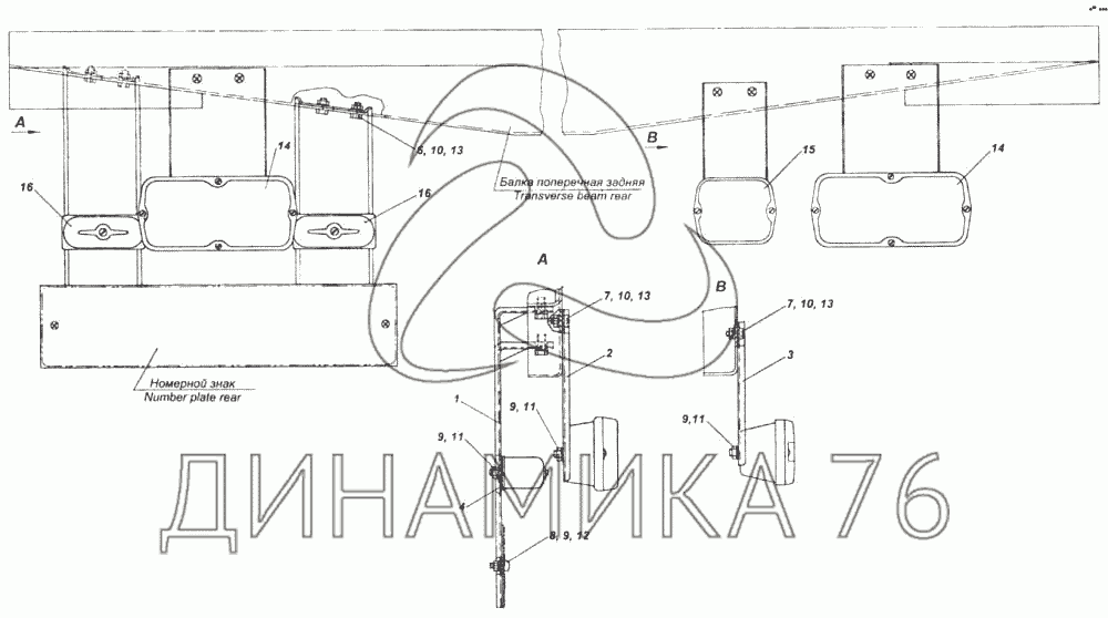 Обозначение задних фонарей газель