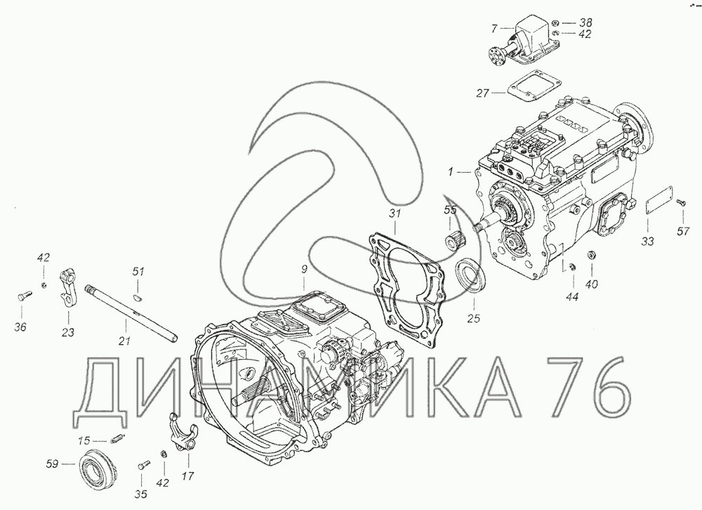 Коробка 152 камаз схема