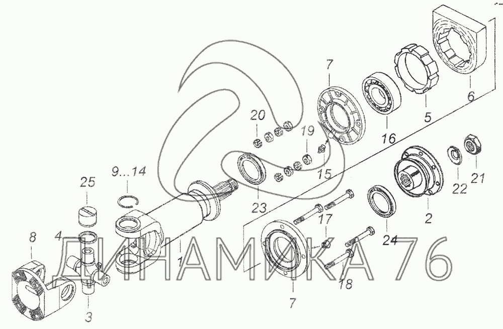 Опора карданного вала камаз