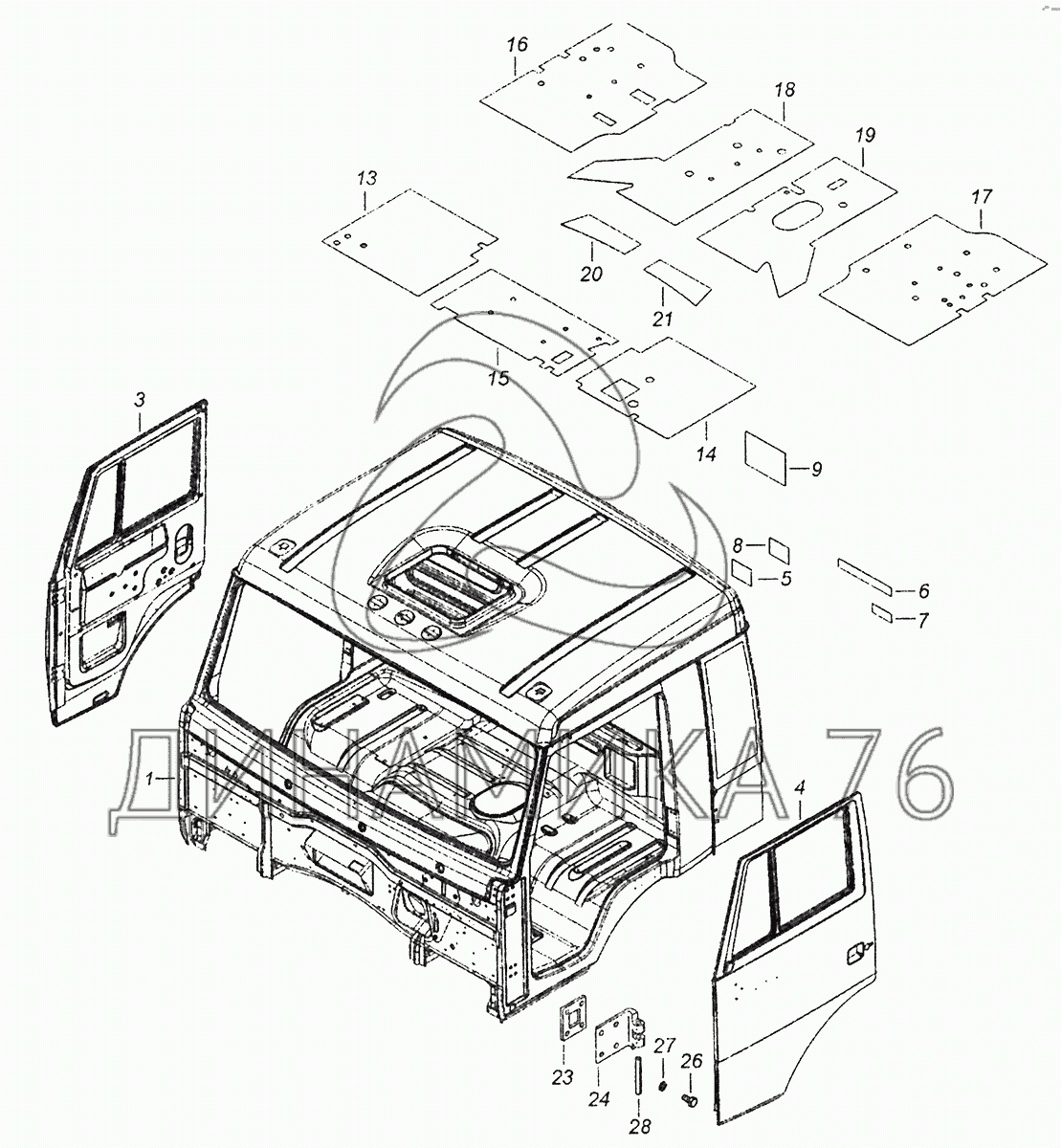 Схема кабины камаз 5320