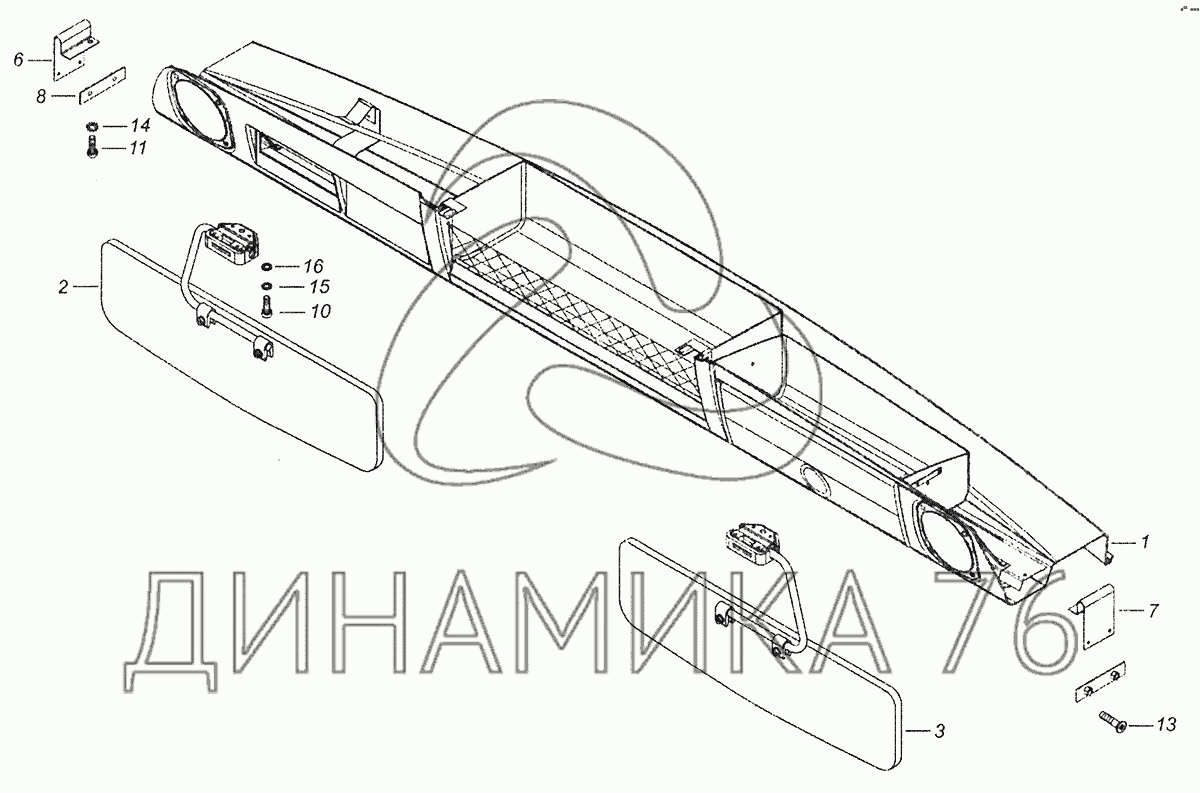 Схема полки на камаз