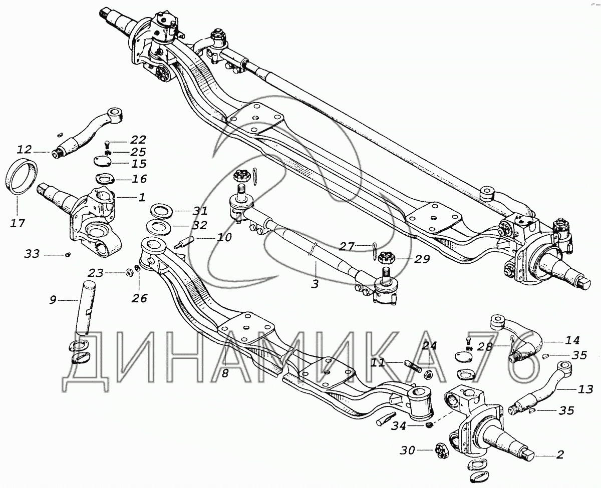 Балка оси передней КАМАЗ (ОАО КАМАЗ)