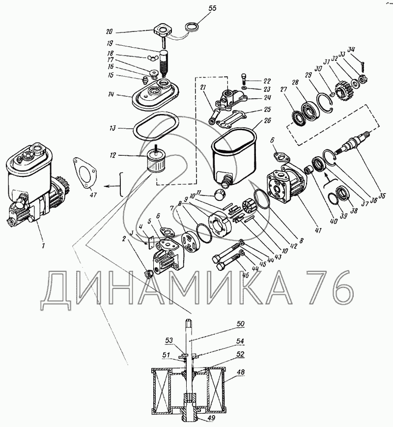 Гур камаз 4310 схема устройства Насос гидроусилителя руля левого вращения на КамАЗ-4326