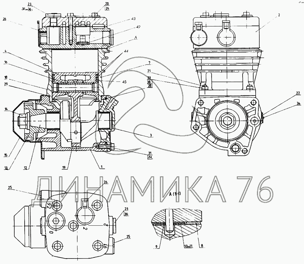 Компрессор камаз одноцилиндровый схема