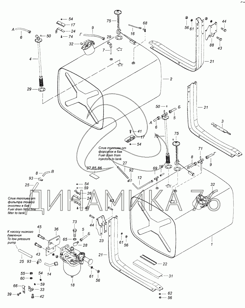 Топливная система камаз 43114 схема