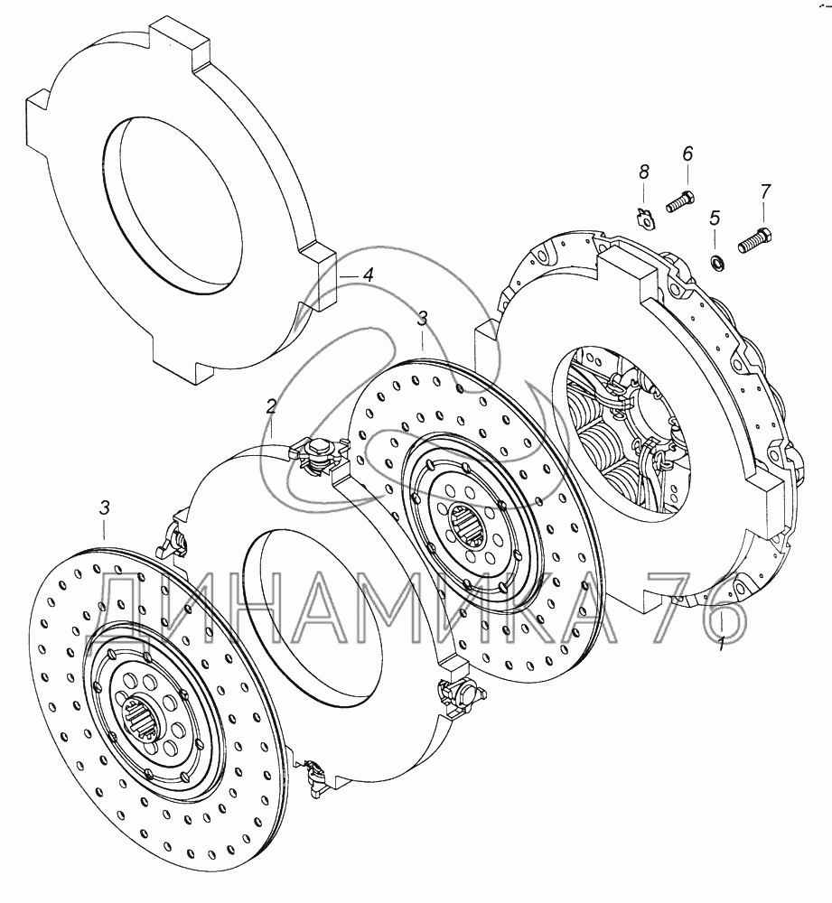 Схема дисков сцепления урал