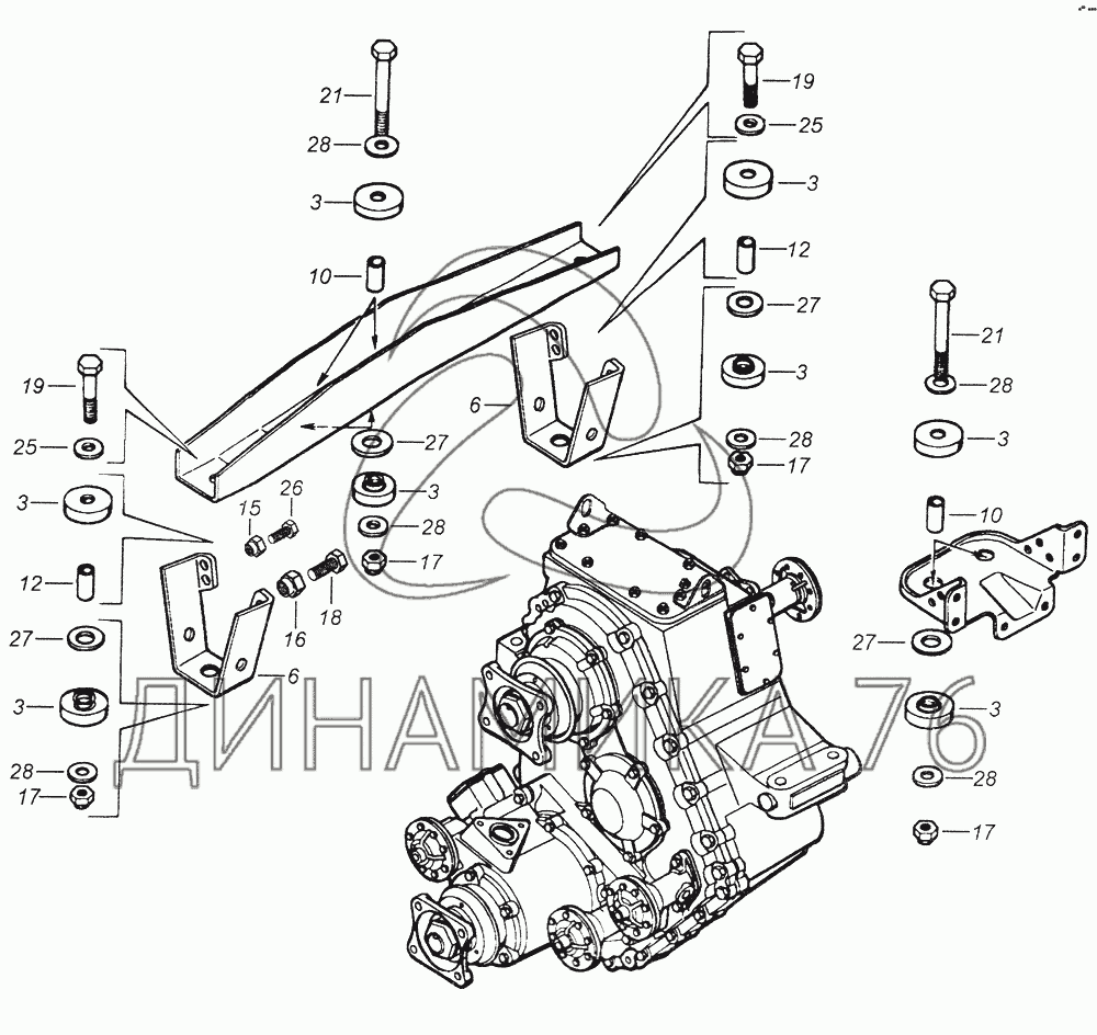 Камаз 4310 схема раздаточной коробки