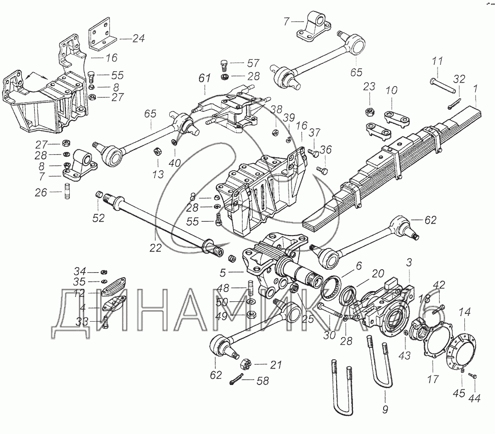Задняя тележка камаз 6520 схема