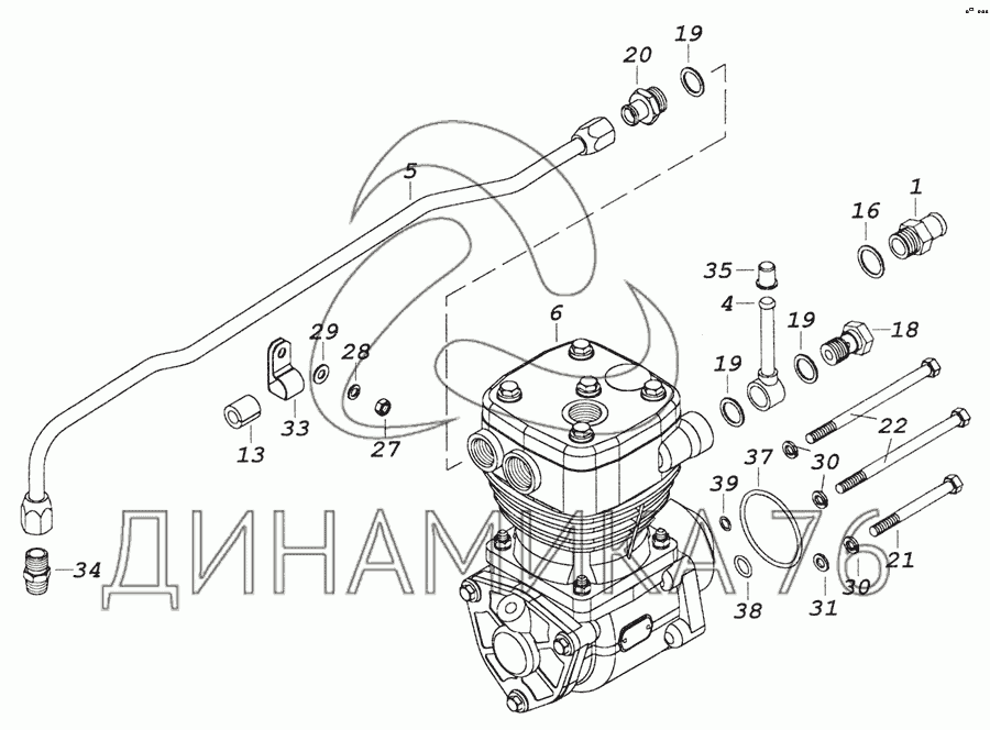 Камаз одноцилиндровый компрессор схема