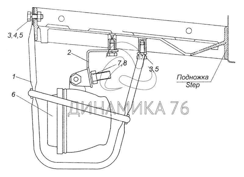 4310-3743001 Установка противотуманных фар на КамАЗ-5350 (6х6)