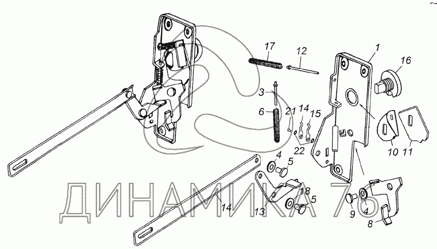 Механизм открывания двери камаз