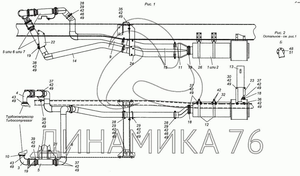 Схема выхлопа камаз 65115