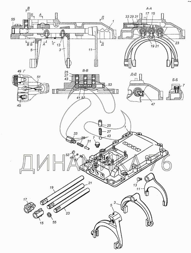 Кпп камаз 53501 схема переключения