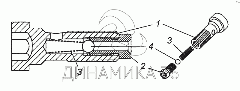 Клапан форсунки охлаждения поршня