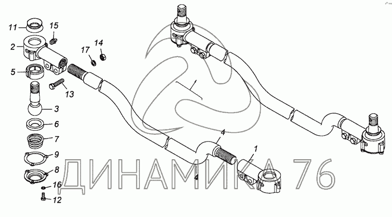 Тяга рулевой трапеции камаз