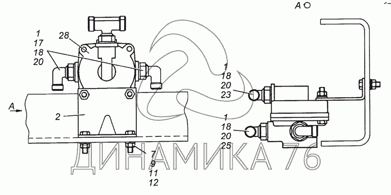 Схема установки ускорительного клапана камаз