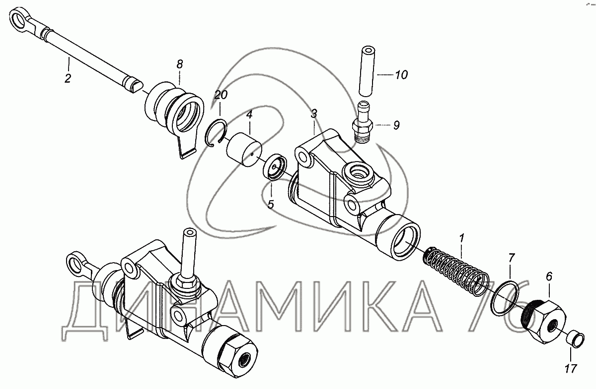 Схема сцепления камаз 6520