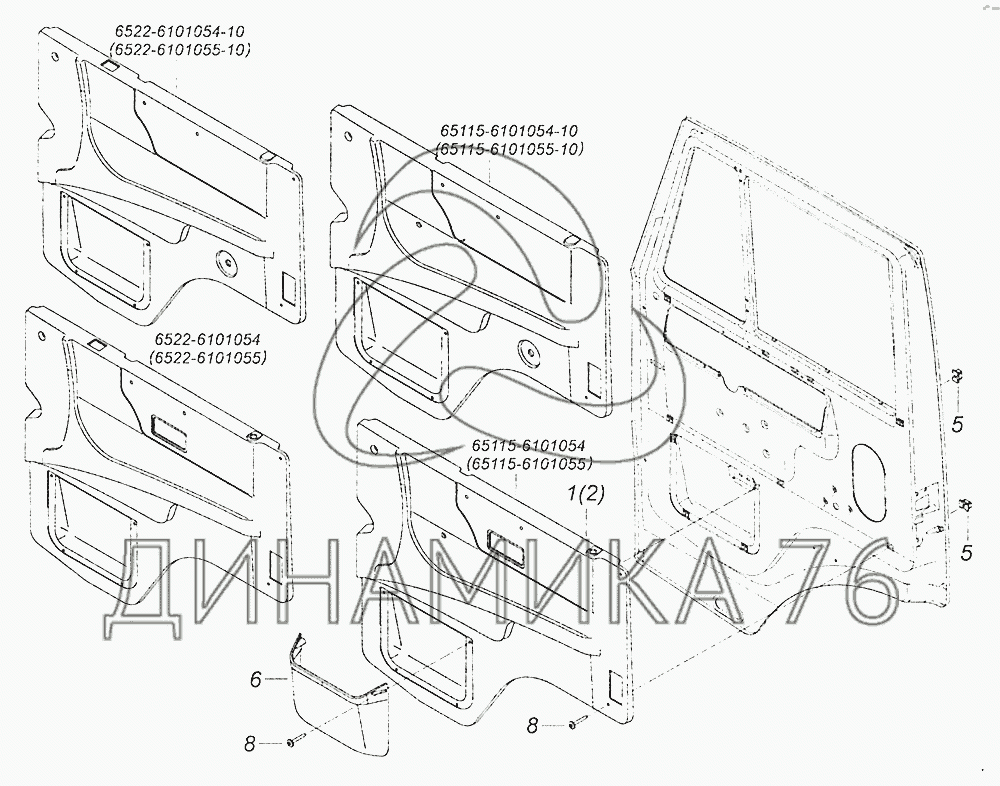 Карта двери камаз