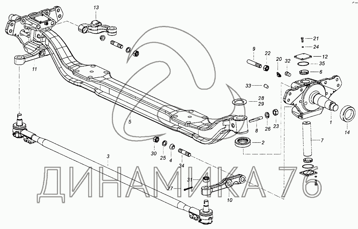 Схема сборки шкворня камаз
