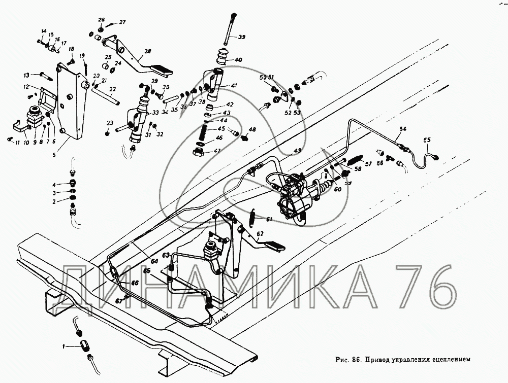 Камаз 5511 схема сцепления