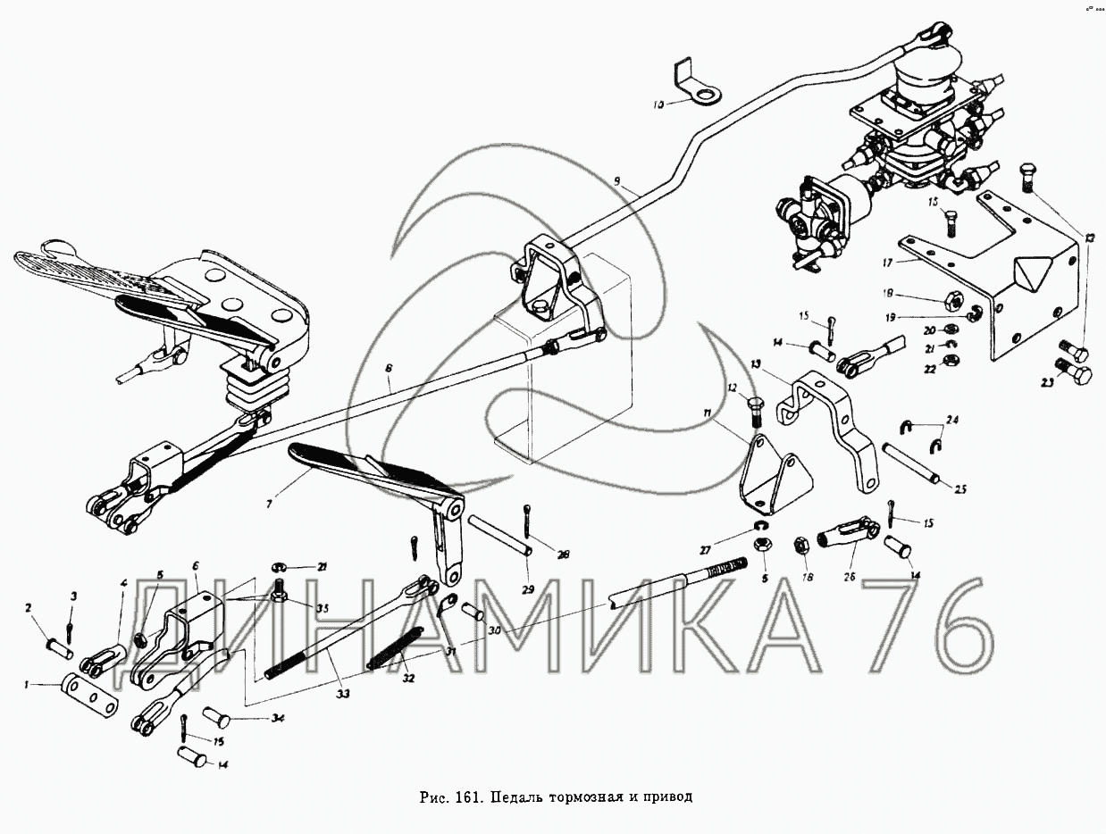 Панель тормозная и привод на Общий (см. мод-ции) - Схема, каталог деталей,  стоимость, запчасти (27166)