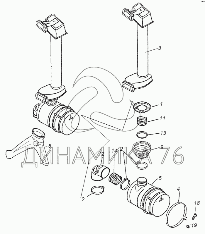 Фильтр воздушный камаз схема