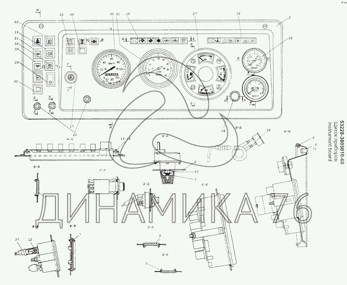 Приборная панель камаз 5490 обозначения