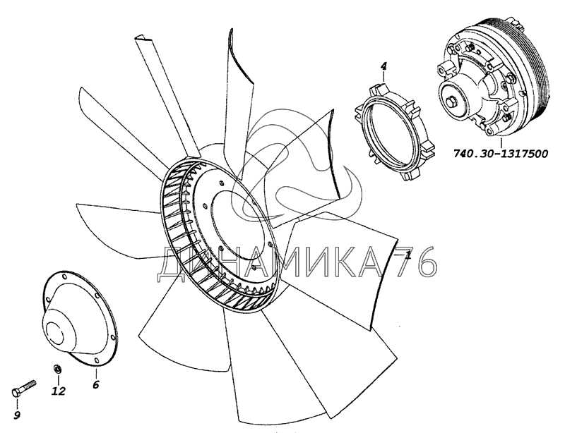 740.30-1317005 Установка электромагнитной муфты на КамАЗ-6522 (Euro-4)