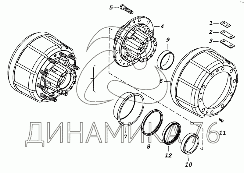 Ступица заднего колеса камаз