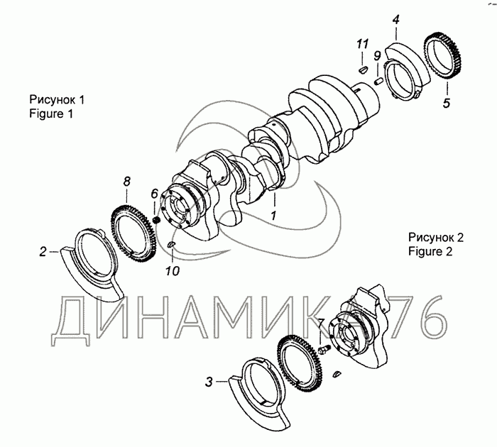 Коленвал камаз 740 чертеж