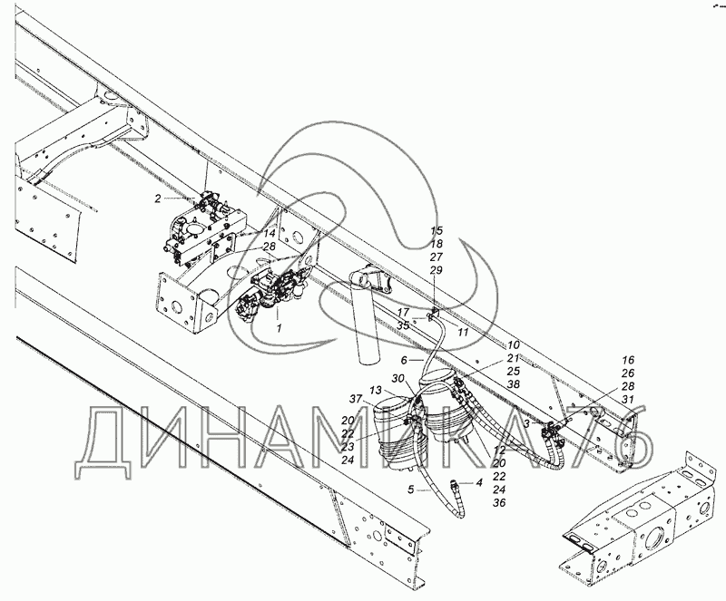 Тормозная система камаз 53605 схема