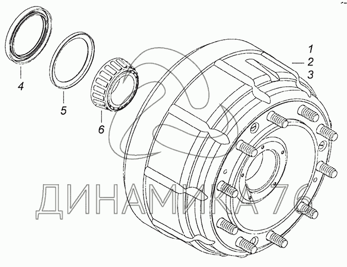 Камаз передняя ступица схема