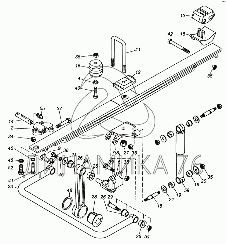 Рессора задняя камаз 4308 схема