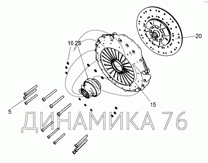 Корзина сцепления камаз схема