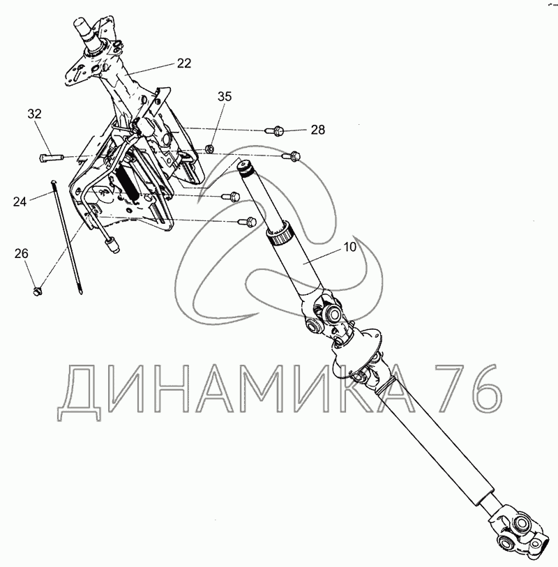 Вал рулевой камаз 5490 схема