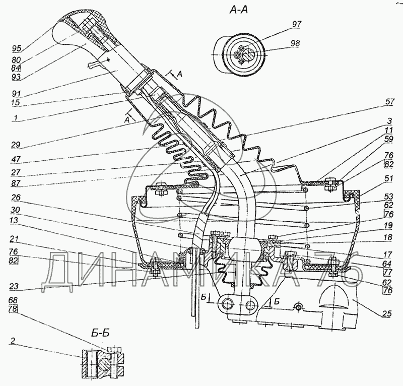 Рычаг переключения передач камаз 6520 схема