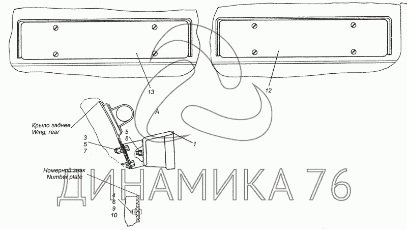 Схема задних фонарей камаз