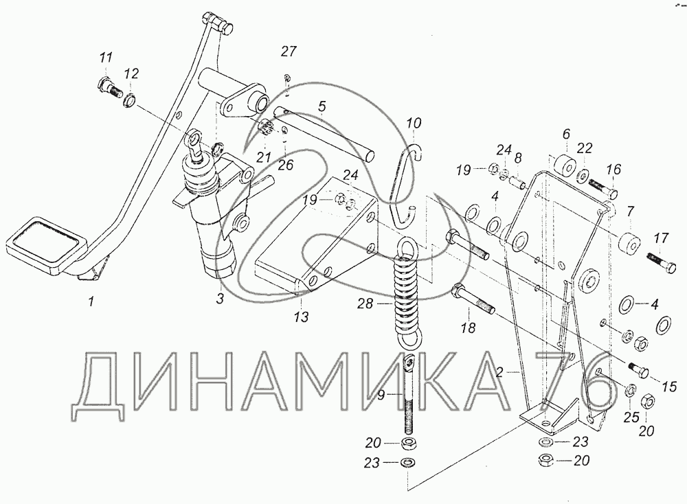 Эксцентрик педали сцепления камаз